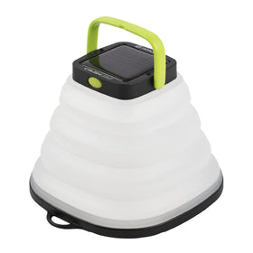 Goal Zero Crush Light lantern at campsite, providing warm ambient light for evening activities
