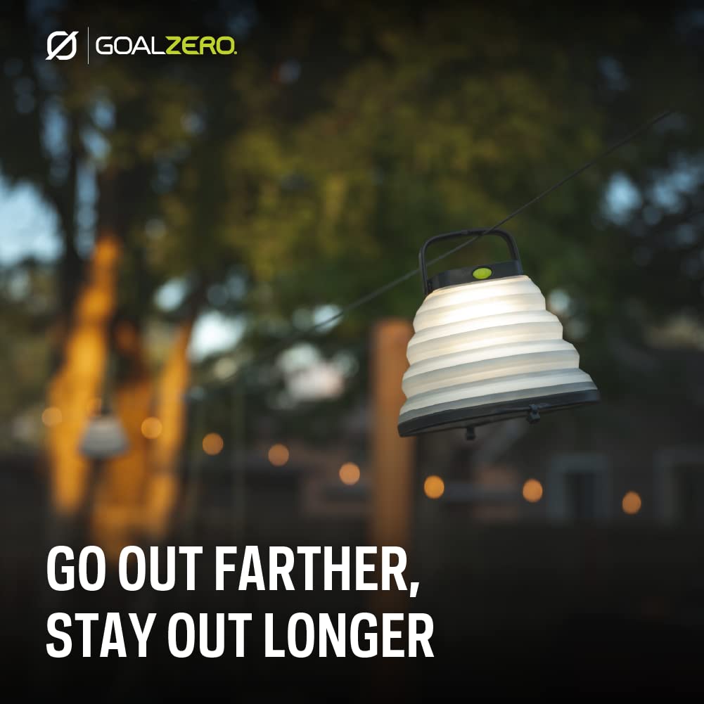 Goal Zero Crush Light charging in sun for off-grid power