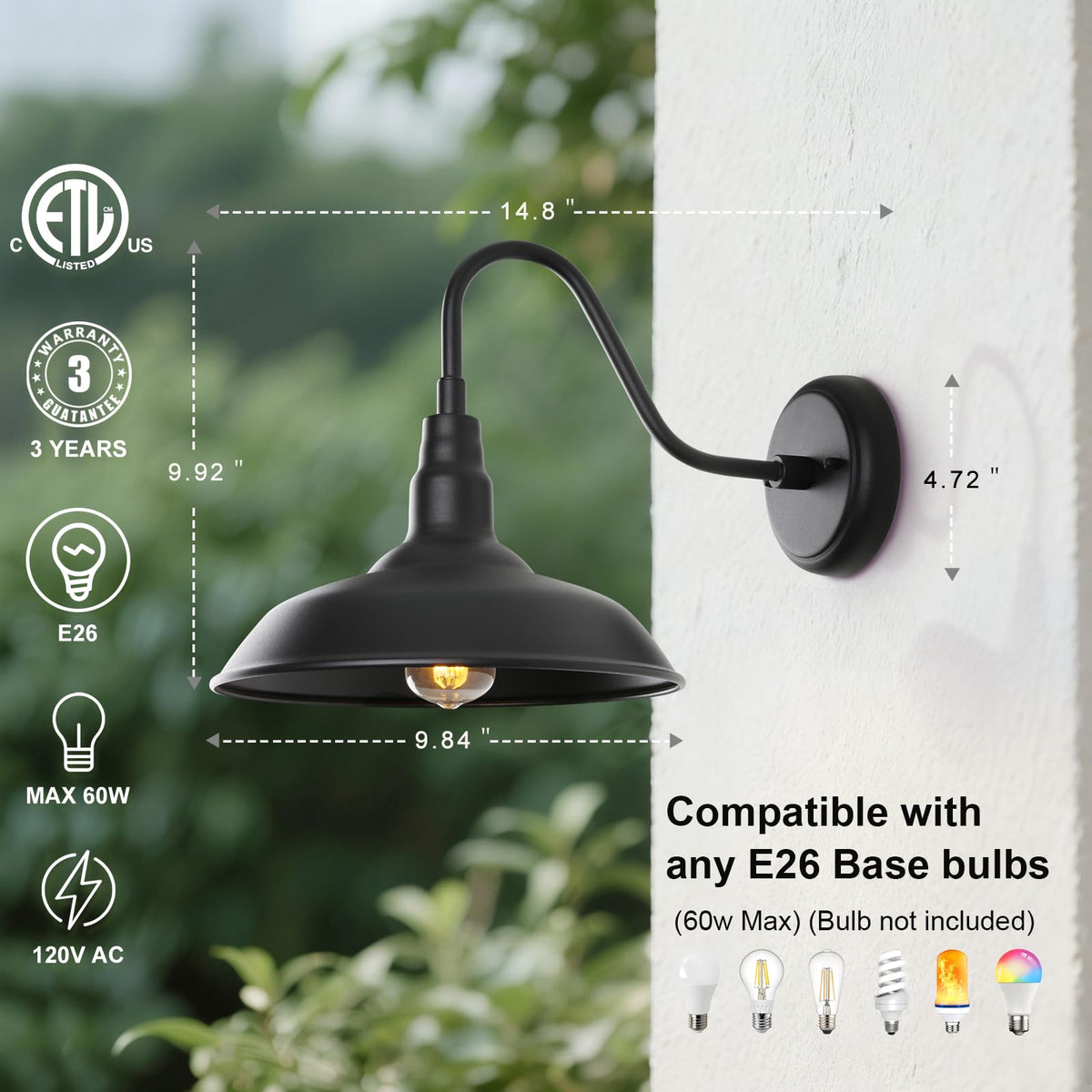 GOALPLUS lamp body dimensions provide balanced lighting coverage.