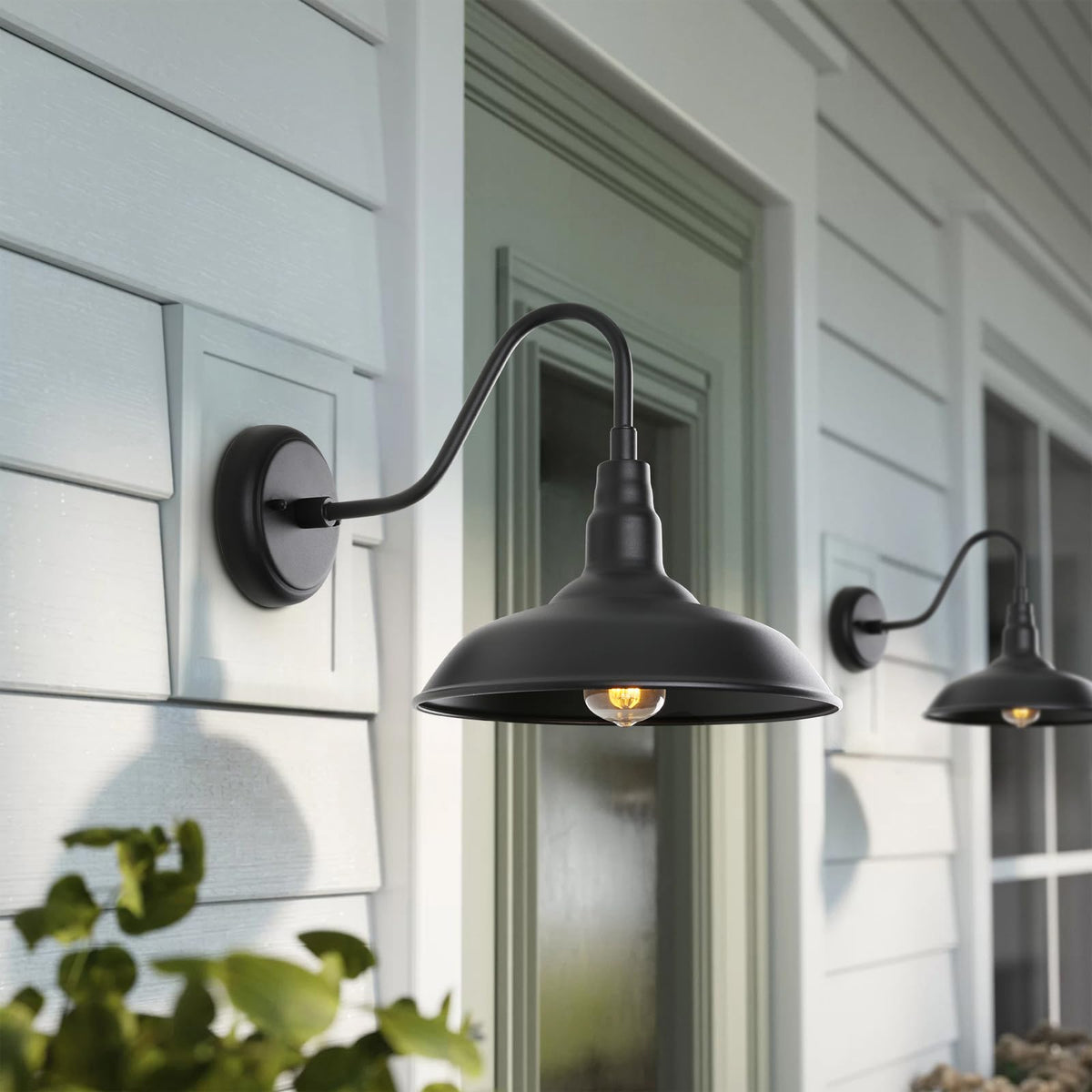 GOALPLUS E26 base porch light compatible with LED, CFL, or incandescent bulbs.