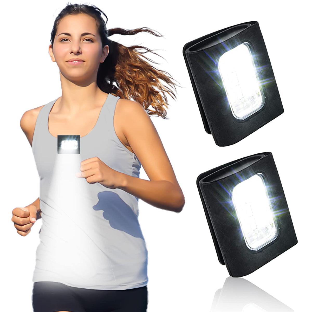 GOANDO two-pack safety LED light clip for night running improves visibility.
