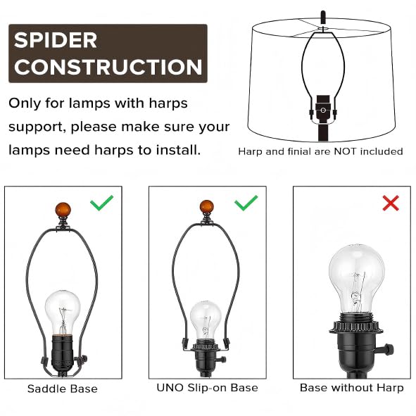 GO&SO spider fitter shade panel ensures secure fit on compatible lamps