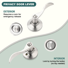 GOBEKOR brushed nickel door handle set highlights durability and modern styling