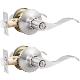 Gobekor privacy door lever in brushed nickel for secure bedroom privacy
