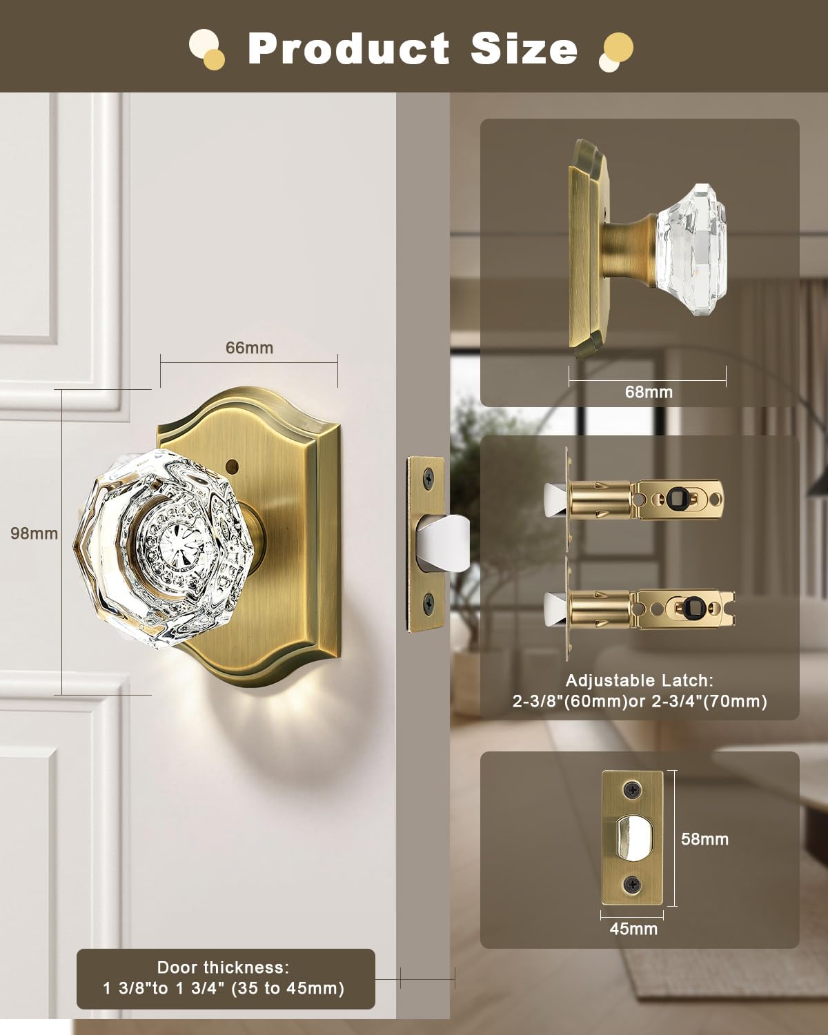 Gobrico 5-pack door knob set for updating multiple rooms.