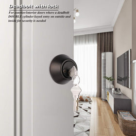 Close-up of Gobrico latch and square faceplate in oil rubbed bronze