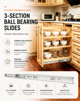 Gobrico drawer slides with brackets for rear mounting option