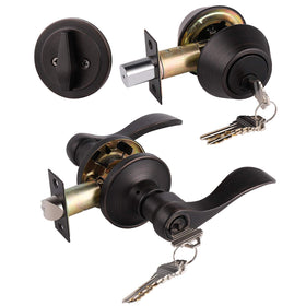 Gobrico front-door lockset with oil-rubbed bronze finish for secure entry.