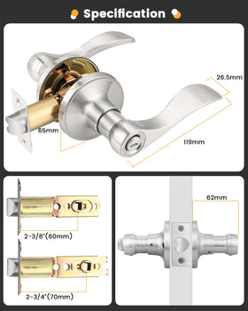 Gobrico inside thumbturn privacy lock enables quick one-handed operation