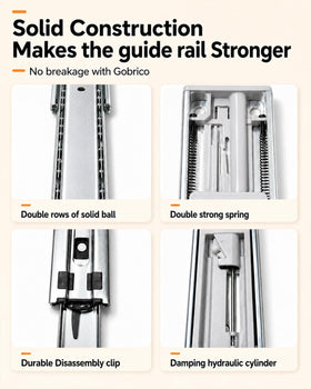 Gobrico left and right hand drawer slides with included screws