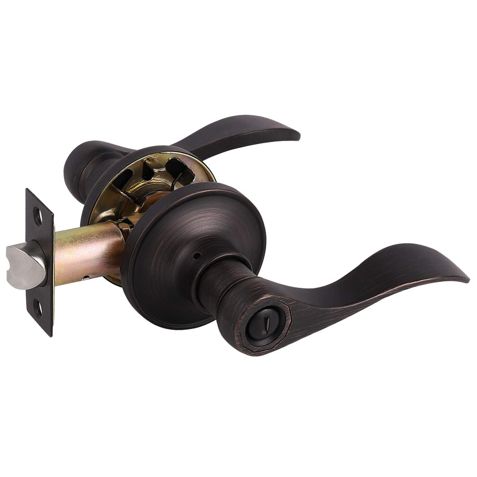 Gobrico privacy door lever in oil rubbed bronze with classic lever design