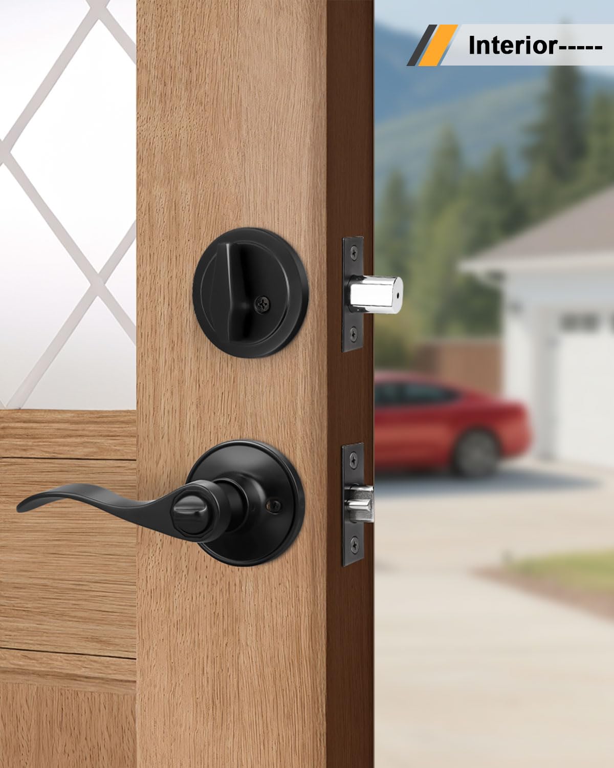 Gobrico reversible lever works on right or left-handed doors for easy installation.