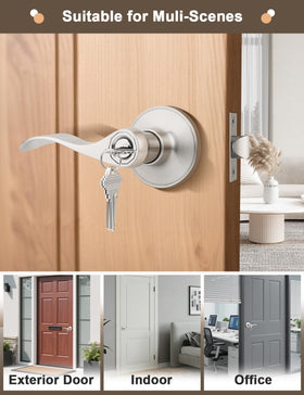 Gobrico satin nickel front-entrance setup for curb appeal and security