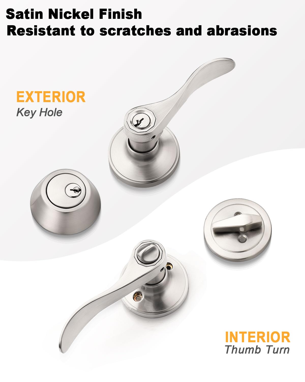 Gobrico single deadbolt with thumb-turn offers reliable exterior security.
