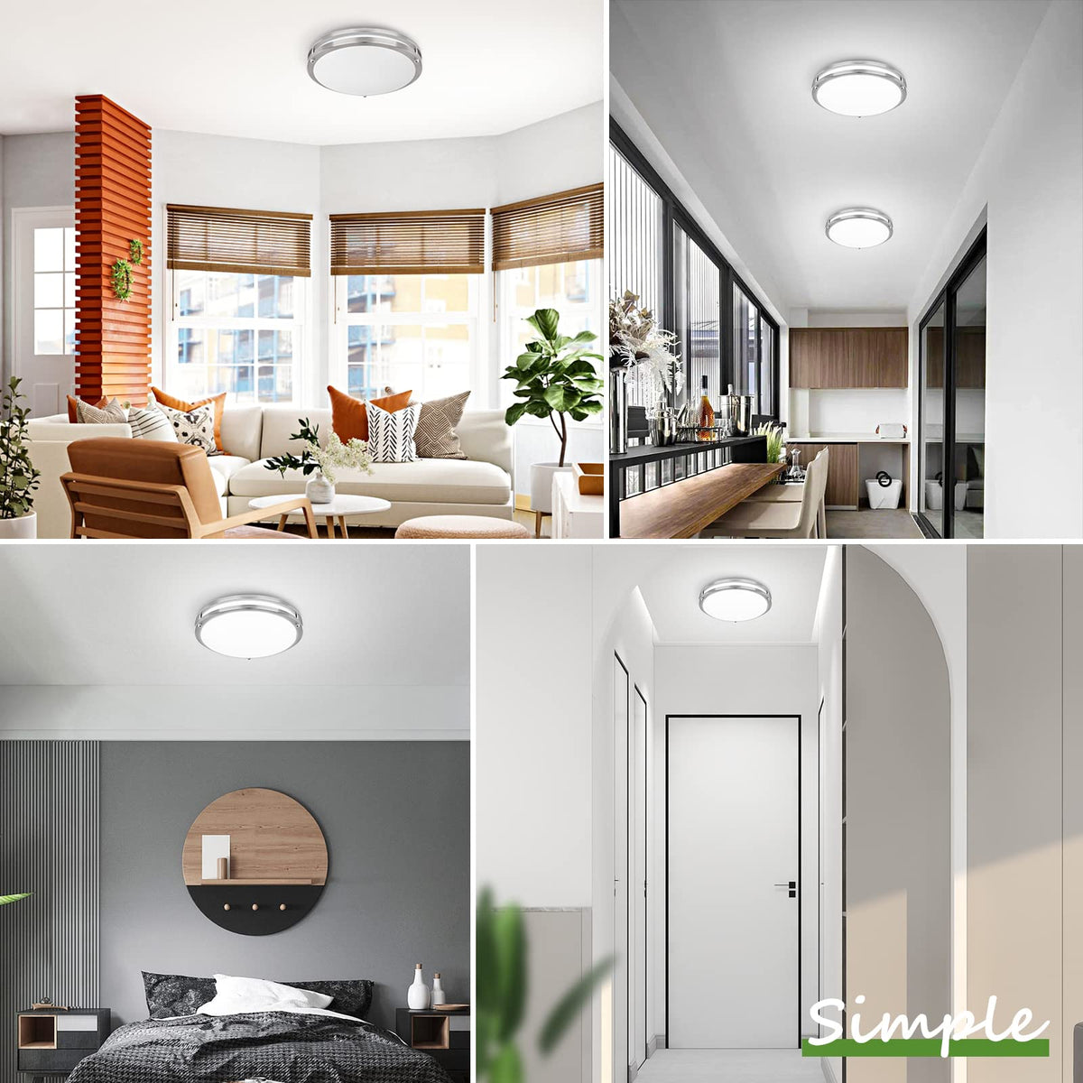 GoBright 2-pack 36W ceiling light acrylic cover closeup, glare reduction for comfortable eyes.
