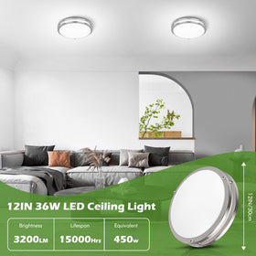 GoBright 2-pack 36W ceiling light dimmable feature, smooth brightness control for comfort.