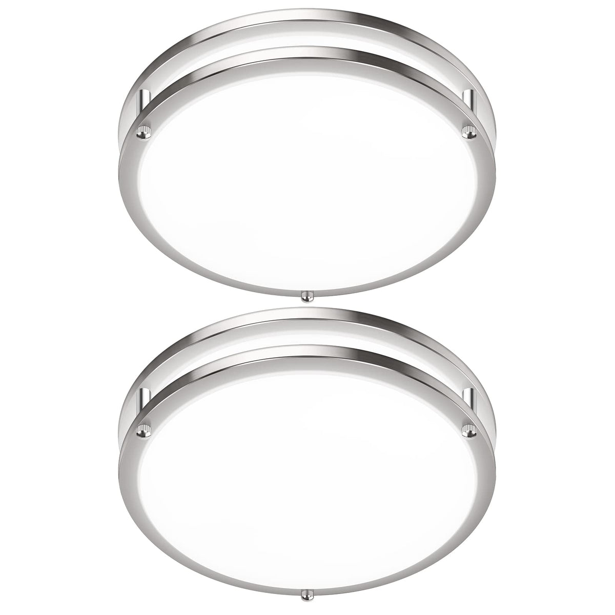 GoBright 2-pack 36W ceiling light front view, modern flush mount for versatile home spaces.