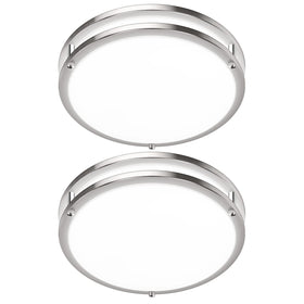 GoBright 2-pack 36W ceiling light front view, modern flush mount for versatile home spaces.