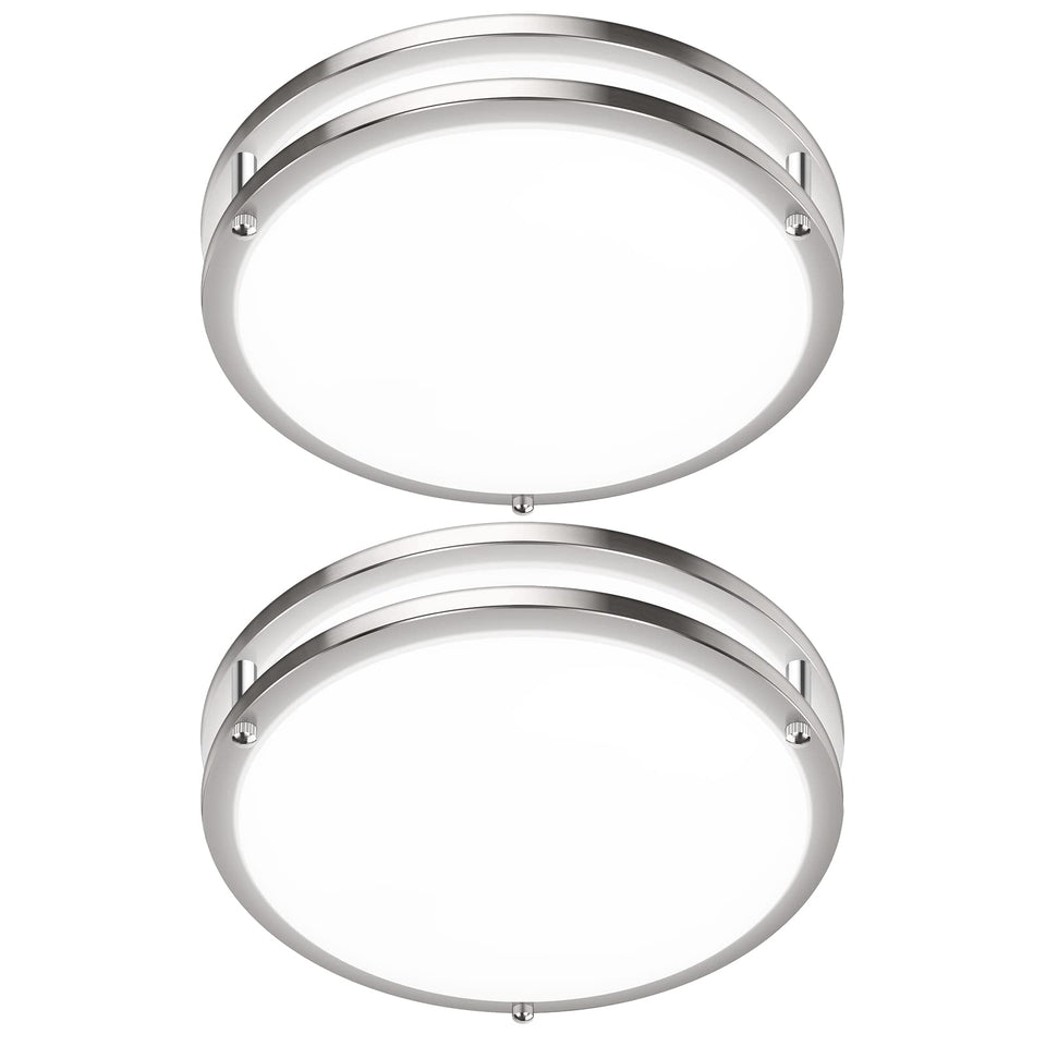 GoBright 2-pack 36W ceiling light front view, modern flush mount for versatile home spaces.