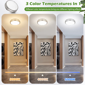 GoBright 2-pack 36W ceiling light side view, elegant brushed nickel finish complements decor.