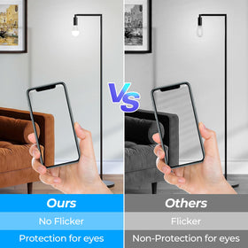 GoBright CRI85+ bulb close-up emphasizes true color rendering in living spaces.