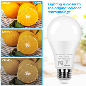 GoBright daylight 5000K bulbs in a lamp setup for crisp task lighting.