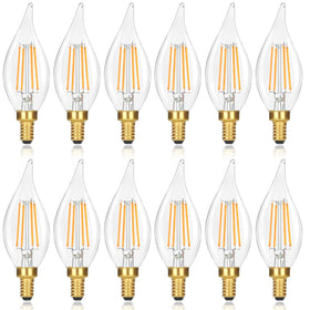 GoBright E12 LED candle bulb with flame-tip design for elegant chandeliers