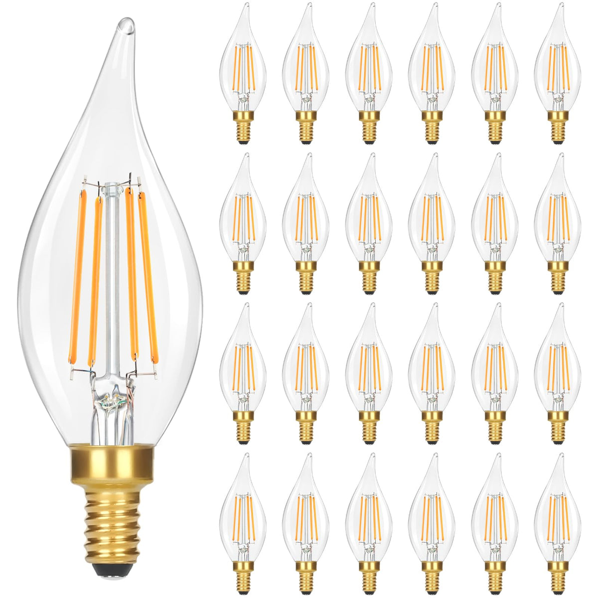 GoBright flame-tip LED candle bulb ideal for chandeliers and sconces
