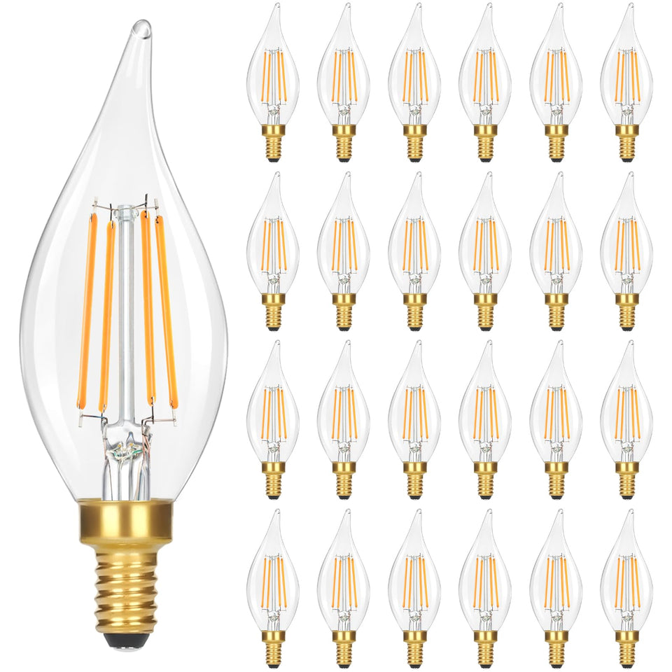 GoBright flame-tip LED candle bulb ideal for chandeliers and sconces