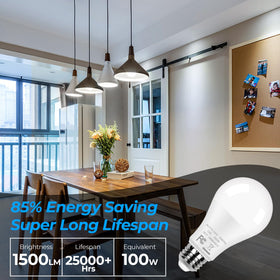 GoBright LED bulbs with E26 base close-up demonstrates standard socket compatibility.