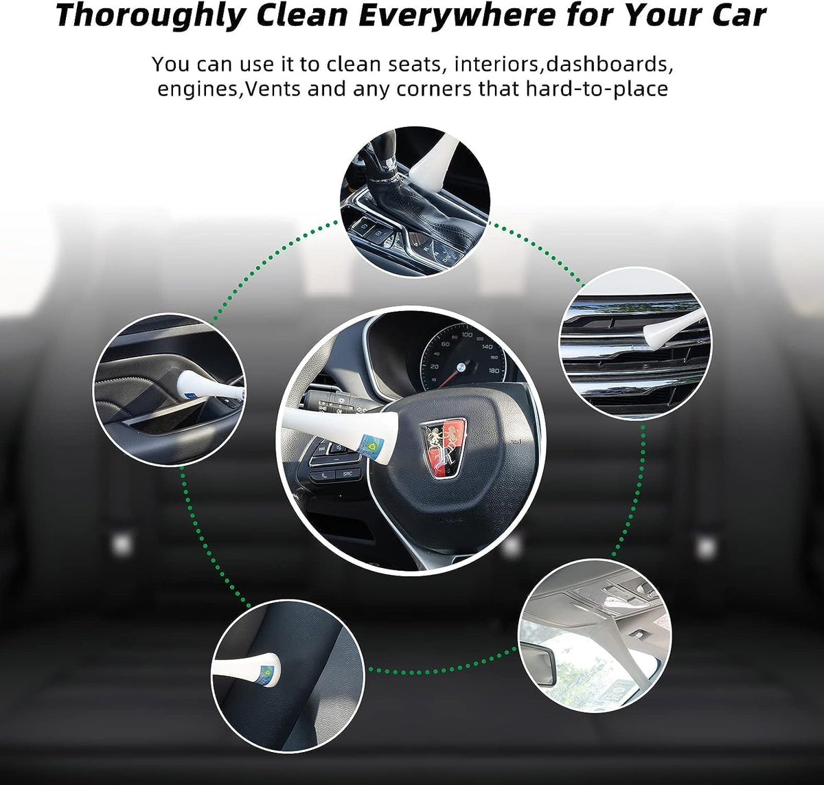 GOCCIDA gun cleaning leather, velvet and fabric seats safely.