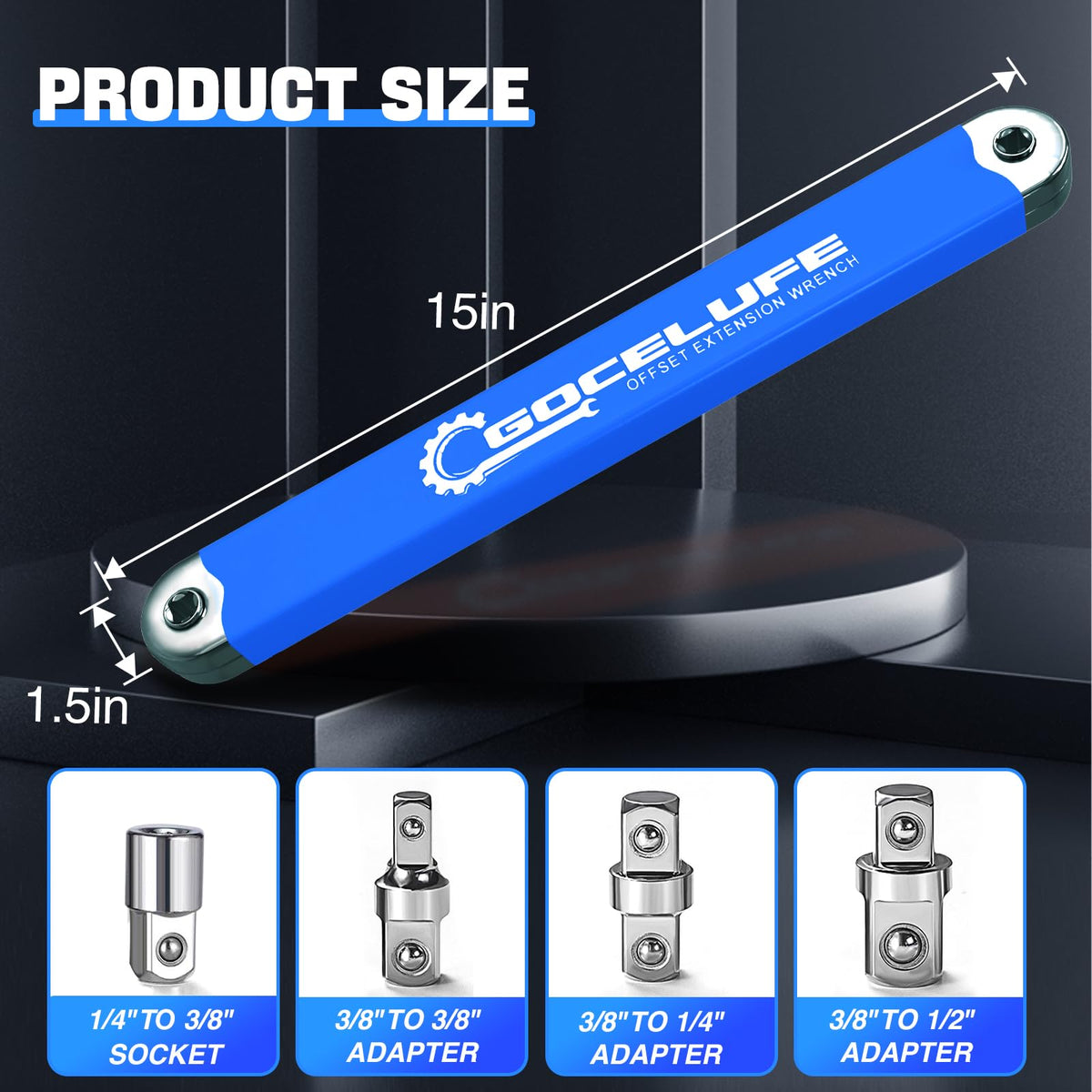 Gocelufe durable steel chrome finish resists wear during heavy use.