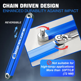 Gocelufe quarter-inch adapter supports small fasteners in tight spots.