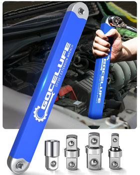 Gocelufe offset extension wrench enables tight reach in cramped engine bays.