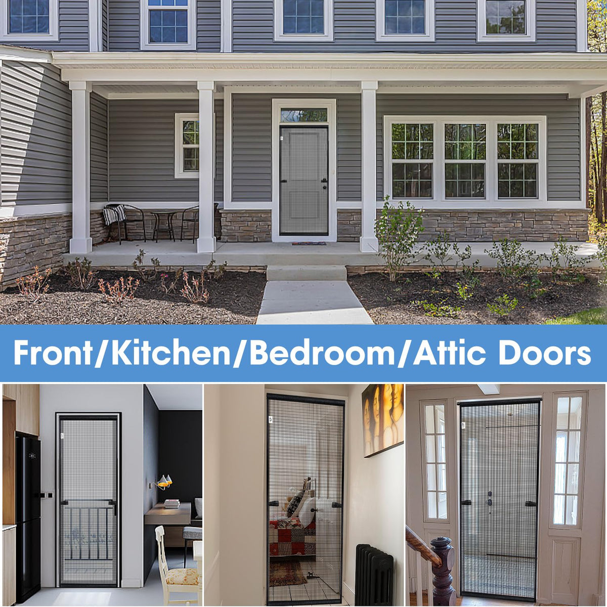 Godwk Hanging Screen Door durable fiberglass material for long-lasting use