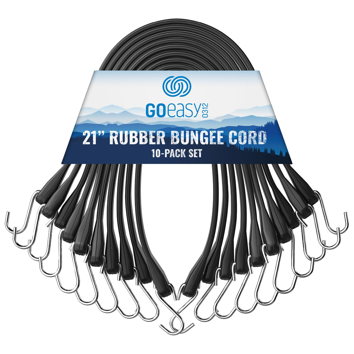 GOEASY0312 heavy-duty 21-inch rubber bungee cords secure large cargo reliably.