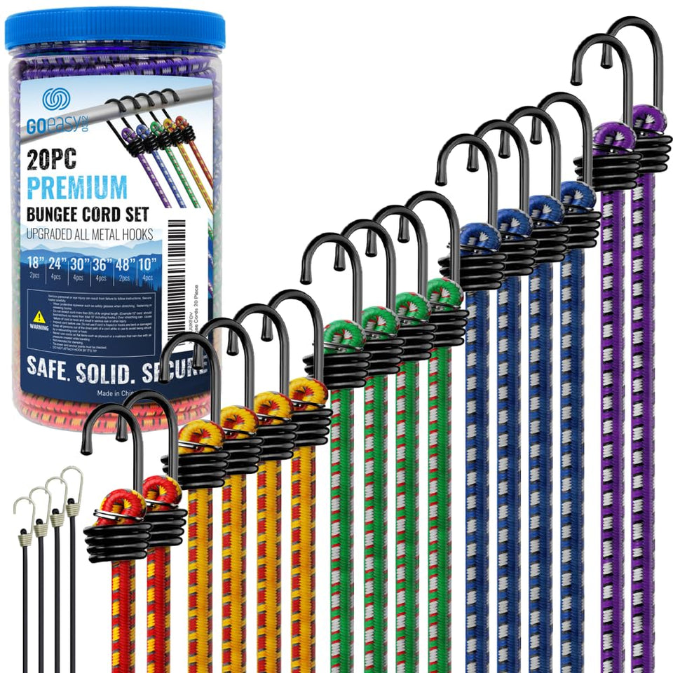 GOEASY0312 premium bungee cord 10-inch with hooks for securing lightweight loads during transport