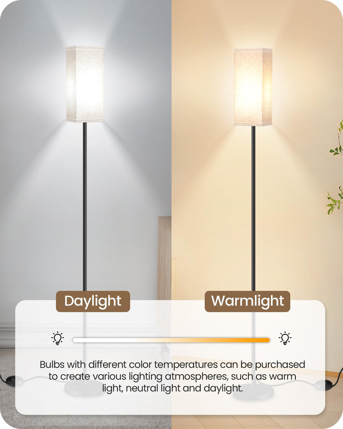 GOEBLESON compatible with E26 bulbs up to 60W for flexible brightness