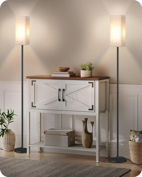 GOEBLESON floor lamp with foot switch for easy hands-free lighting in a living room