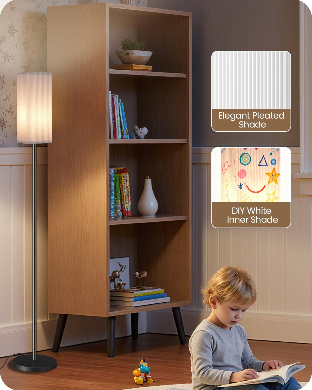 GOEBLESON 64-inch tall lamp provides tall ambient illumination