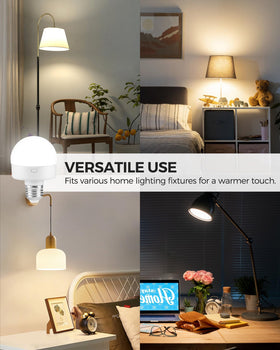 GOEBLESON battery-operated bulb shows 3 color temperatures for ambiance.
