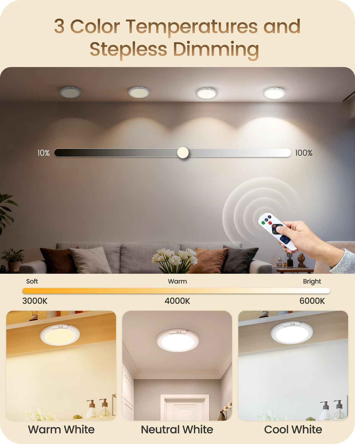 GOEBLESON battery-powered light suitable for closet or pantry.