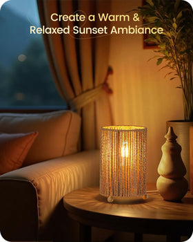 GOEBLESON boho bedside lamps on nightstand add soft glow