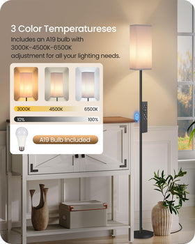 GOEBLESON corner floor lamp with remote optimizes small rooms