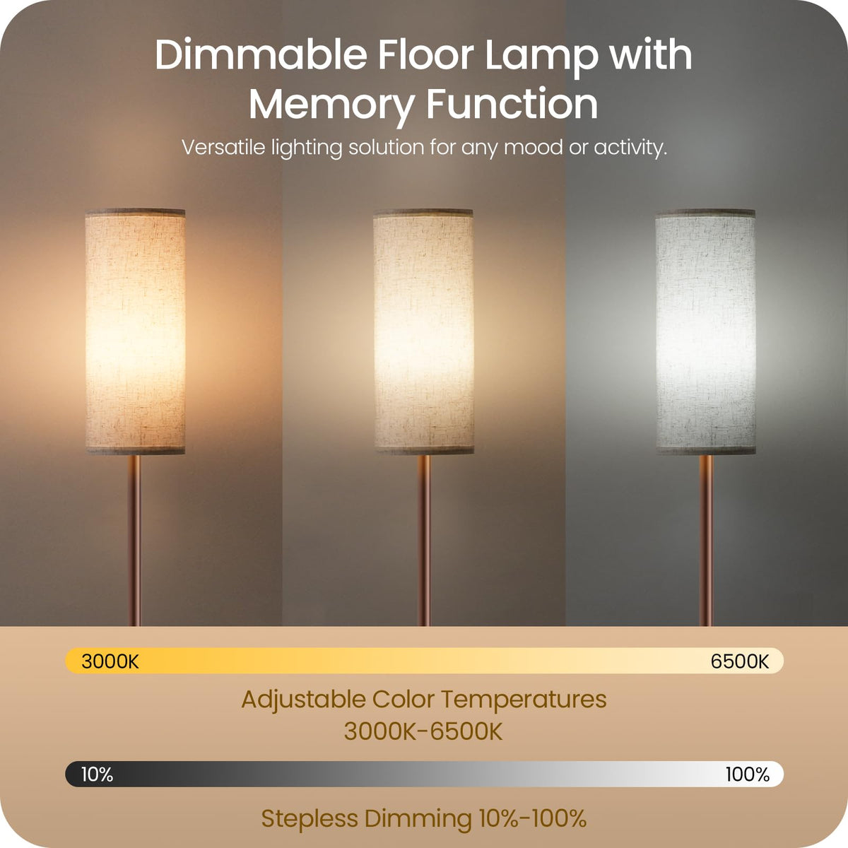 GOEBLESON tall 64.4-inch lamp shown in a cozy living corner.