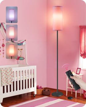 goebleson dimmable pink floor lamp with remote for easy brightness control