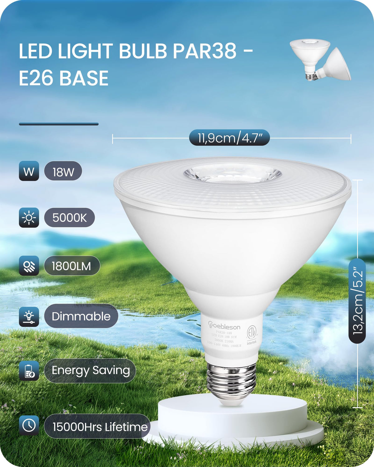 GOEBLESON flood light bulb living room ambience from daylight to evening