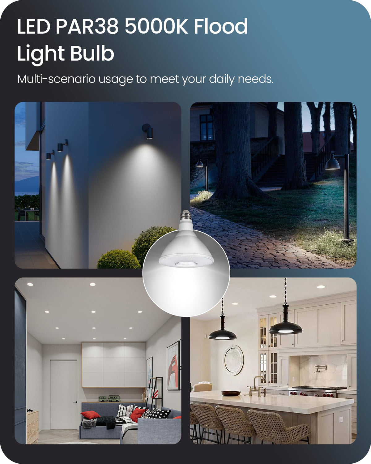 GOEBLESON flood light bulb patio ambient lighting for evenings