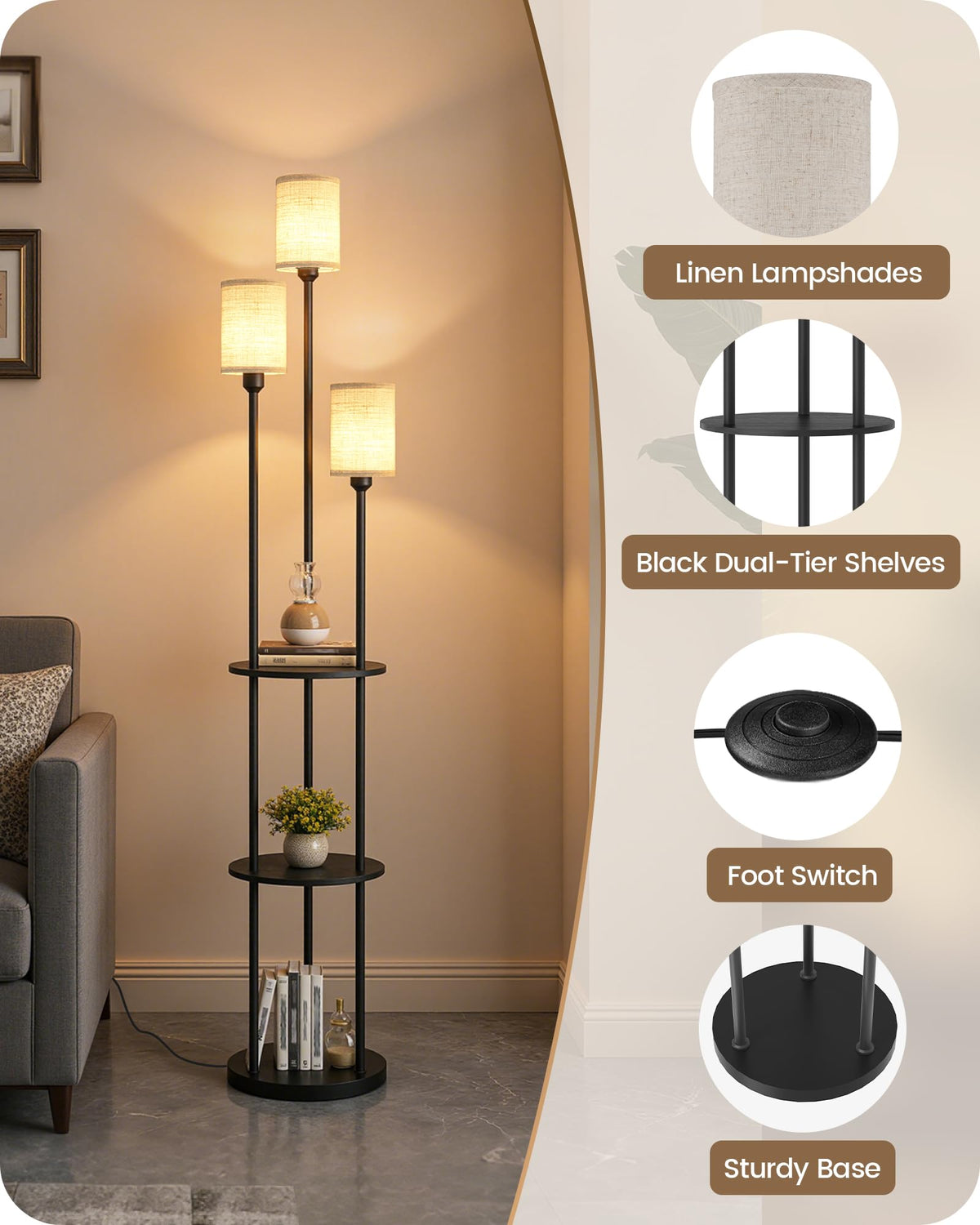 Goebleson lamp with illustrated setup guide for easy assembly