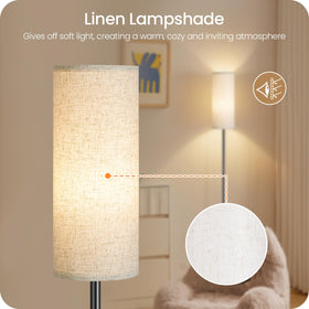 GOEBLESON beige linen shade emits warm glow
